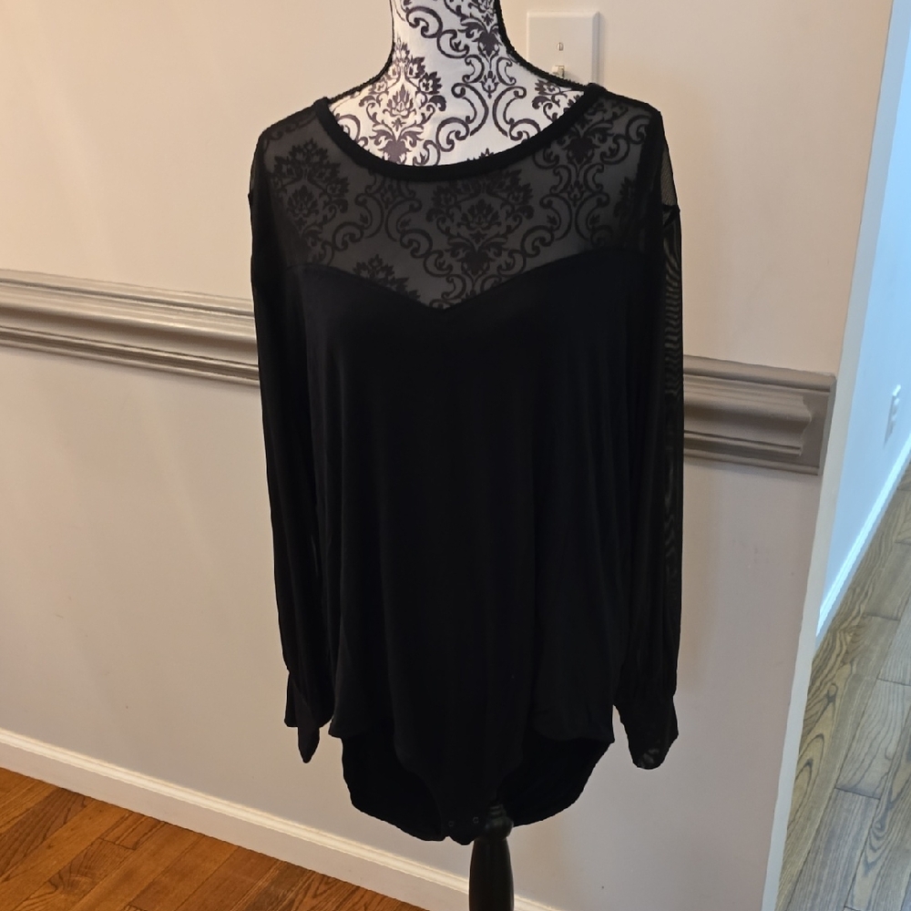 Lane Bryant Elegant Black Lace Top